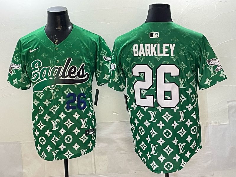 Men 2026 Philadelphia Eagles #26 Barkley Green Nike Limited NFL Jersey style 0002